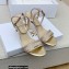 Dior Heel 7.5cm Dway Sandals in Cotton Thread Embroidery and Strass Metallic Gold 2022