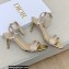 Dior Heel 7.5cm Dway Sandals in Cotton Thread Embroidery and Strass Metallic Gold 2022