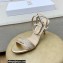 Dior Heel 7.5cm Dway Sandals in Cotton Thread Embroidery and Strass Metallic Gold 2022