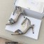 Dior Heel 7.5cm Dway Sandals in Cotton Thread Embroidery and Strass Metallic Silver 2022