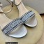 Dior Heel 7.5cm Dway Sandals in Cotton Thread Embroidery and Strass Metallic Silver 2022