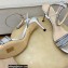 Dior Heel 7.5cm Dway Sandals in Cotton Thread Embroidery and Strass Metallic Silver 2022