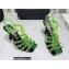 Versace Heel 9.5cm Artifact Jeweled Caged PVC Medusa Jelly Sandals Green 2022