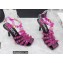 Versace Heel 9.5cm Artifact Jeweled Caged PVC Medusa Jelly Sandals Fuchsia 2022