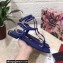 Dolce & Gabbana Nappa leather DG thong sandals Blue with Ankle Strap 2022
