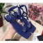 Dolce & Gabbana Nappa leather DG thong sandals Blue with Ankle Strap 2022