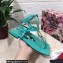 Dolce & Gabbana Nappa leather DG thong sandals Light Green with Ankle Strap 2022