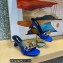 Versace Heel 7cm Chain Mid-Heel Leather Mules Blue 2022