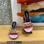 Versace Heel 7cm Chain Mid-Heel Leather Mules Pink 2022