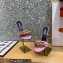 Versace Heel 7cm Chain Mid-Heel Leather Mules Pink 2022