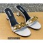 Versace Heel 7cm Chain Mid-Heel Leather Mules White 2022