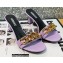 Versace Heel 7cm Chain Mid-Heel Leather Mules Lilac 2022