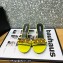 Versace Heel 7cm Chain Mid-Heel Leather Mules Yellow 2022