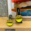 Versace Heel 7cm Chain Mid-Heel Leather Mules Yellow 2022