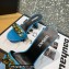 Versace Heel 7cm Chain Mid-Heel Leather Mules Light Blue 2022