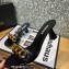 Versace Heel 7cm Chain Mid-Heel Leather Mules Black 2022