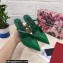Dolce & Gabbana Heel 10.5cm Patent leather mules Green with embroidery 2022