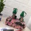 Dolce & Gabbana Heel 10.5cm Patent leather pumps Green with fusible rhinestones 2022