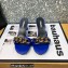 Versace Heel 7cm Chain Mid-Heel Leather Mules Blue 2022