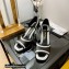 Chanel Heel 8.5cm Lambskin and Patent Calfskin Open Shoes Sandals G38841 Black 2022