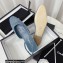 Chanel Heel 1.5cm Logo Print Denim Slingbacks G31319 Light Blue 2022