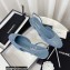 Chanel Heel 1.5cm Logo Print Denim Slingbacks G31319 Light Blue 2022