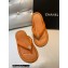 Chanel CC Logo Thong Sandals Mules Caramel 2022
