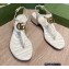 Gucci Heel 3.5cm Leather Double G Thong Sandals 674840 White 2022
