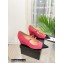 Chanel Heel 6cm Grosgrain Wedge Open Shoes G38733 Tweed Pink 2022