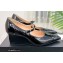 Chanel Heel 6cm Grosgrain Wedge Open Shoes G38733 Patent Black 2022