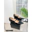 Chanel Heel 6cm Grosgrain Wedge Open Shoes G38733 Patent Black 2022