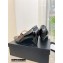 Chanel Heel 6cm Grosgrain Wedge Open Shoes G38733 Patent Black 2022