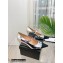 Chanel Heel 6cm Grosgrain Wedge Open Shoes G38733 Patent Silver 2022