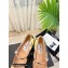 Chanel Heel 6cm Grosgrain Wedge Open Shoes G38733 Patent Gold 2022