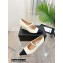Chanel Heel 6cm Grosgrain Wedge Open Shoes G38733 Tweed White 2022