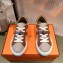 Hermes Kelly buckle perforated Calfskin Day Sneakers Brown 2022