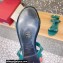 Valentino Roman Stud Flat Sandals With Enameled Studs Green 2022