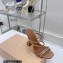 Amina Muaddi Heel 9.5cm Crystals Naima Sandals Satin Nude 2022