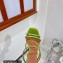 Amina Muaddi Heel 9.5cm Crystals Naima Sandals Satin Green 2022