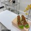 Amina Muaddi Heel 9.5cm Crystals Naima Sandals Satin Green 2022