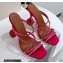 Amina Muaddi Heel 9.5cm Crystals Naima Sandals Satin Fuchsia 2022
