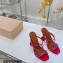 Amina Muaddi Heel 9.5cm Crystals Naima Sandals Satin Fuchsia 2022