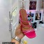 Amina Muaddi Heel 9.5cm Crystals Naima Sandals Satin Fuchsia 2022