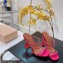 Amina Muaddi Heel 9.5cm Crystals Naima Sandals Satin Fuchsia 2022