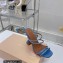 Amina Muaddi Heel 9.5cm Crystals Naima Sandals Satin Blue 2022