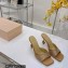 Mach & Mach Star Heel 8.5cm Crystal Embellished Mules Satin Nude 2022