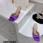 Mach & Mach Star Heel 8.5cm Crystal Embellished Mules Satin Purple 2022
