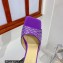 Mach & Mach Star Heel 8.5cm Crystal Embellished Mules Satin Purple 2022