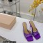 Mach & Mach Star Heel 8.5cm Crystal Embellished Mules Satin Purple 2022