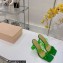 Mach & Mach Heel 9.5cm Rose Flower Mules PVC Green 2022
